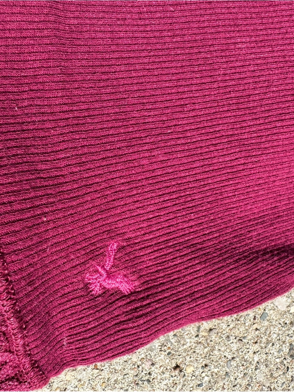 American Eagle Outfitters Ribbed Lace-Trim Tank - Wine - Picture 2 of 7